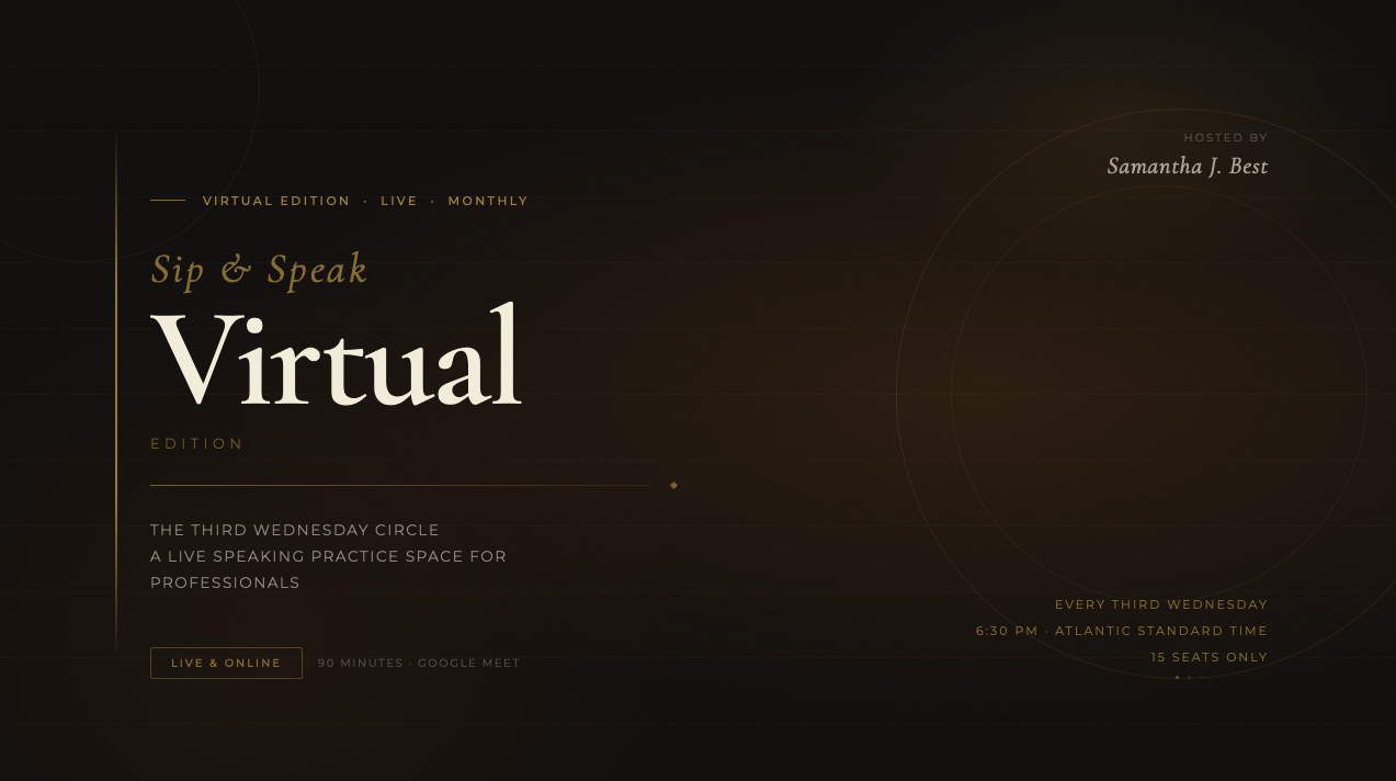 Sip & Speak Virtual — The Third Wednesday Circle