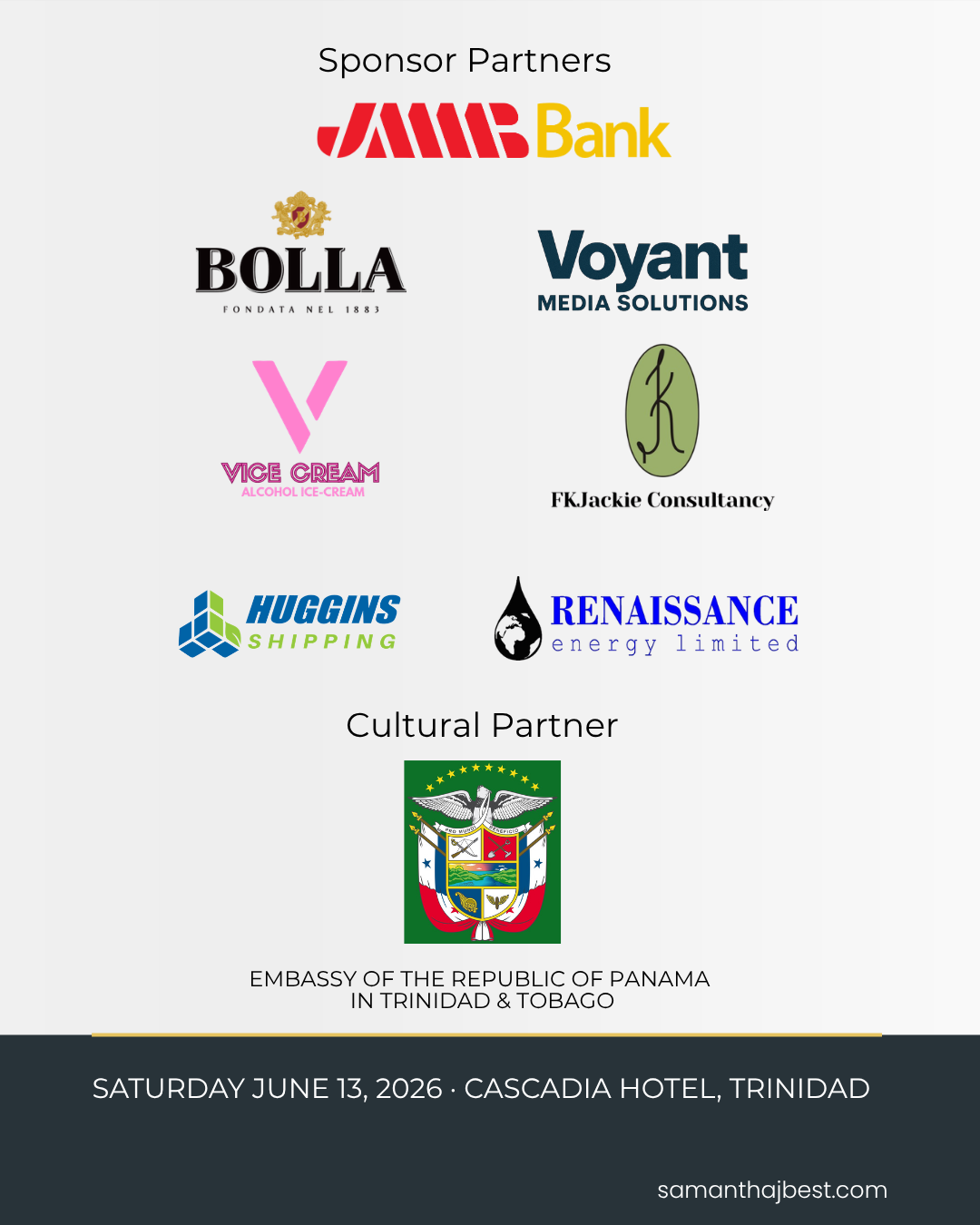 Sip and Speak Sponsor Partners and Cultural Partner Embassy of the Republic of Panama