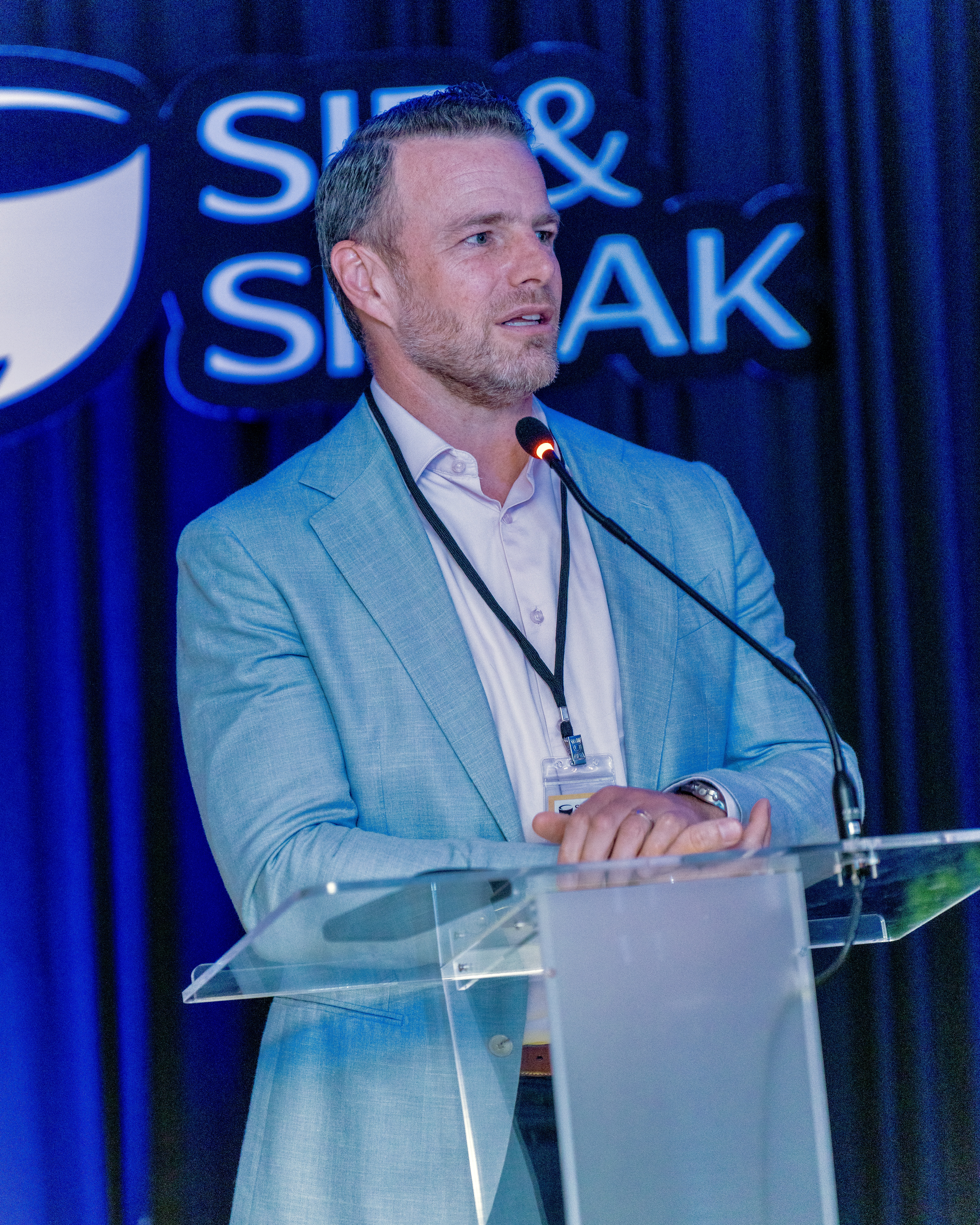 Michael Callan, High Commissioner of Canada, speaking at Sip and Speak
